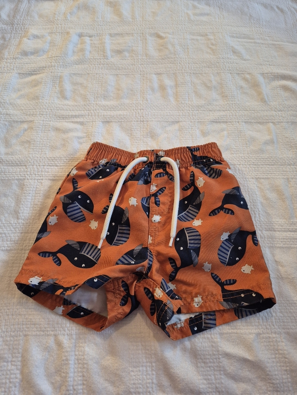 Gymboree boys size 18-24 months swim trunks pul lining fabric flaw GUC